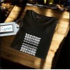  Unisex Oversize Modern Boy Pamuklu Etek Oval Siyah Baskili T-shirt